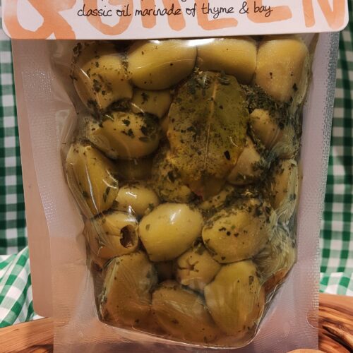 Silver & Green Thyme Bay Olives