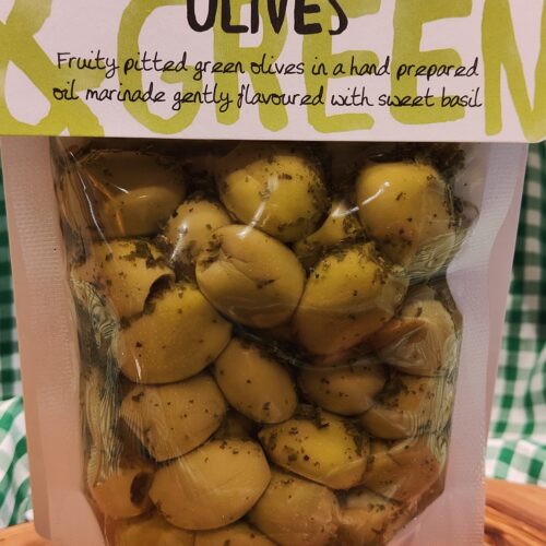 Silver & Green Sweet Basil Olives